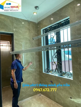 LẮP ĐẶT GIÀN PHƠI QUẦN ÁO THÔNG MINH TẠI NINH BÌNH 7 Lắp đặt giàn phơi quần áo thông minh tại Ninh Bình