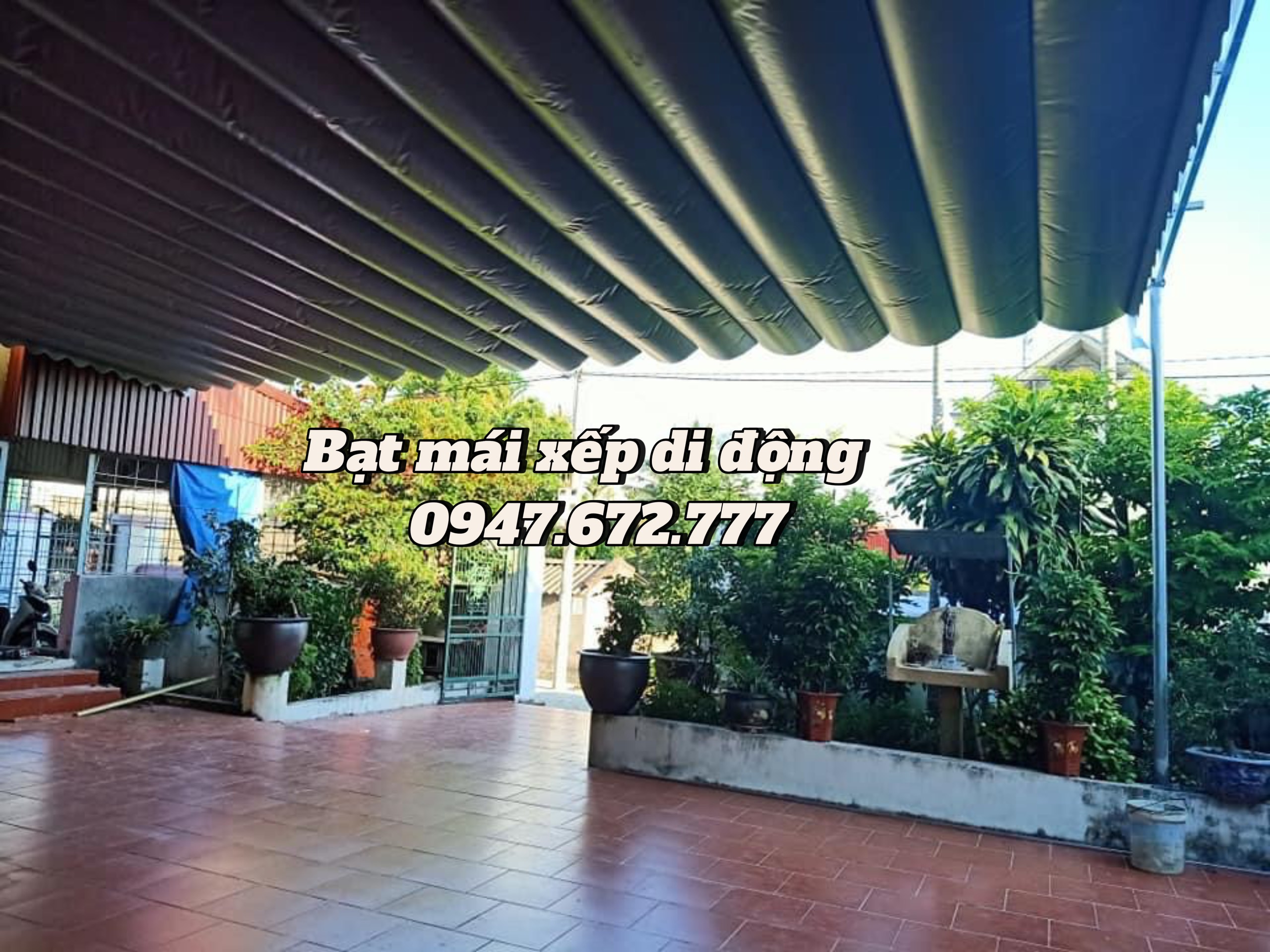 Bạt mái xếp lượn sóng tại mỹ đình