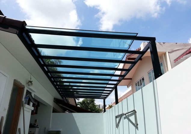 cách lắp đặt mái che sân thượng