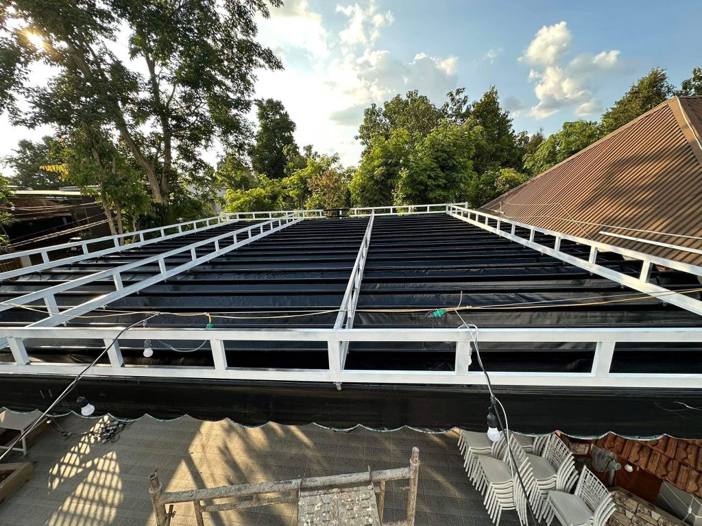 cách lắp mái che bạt xếp không bị võng