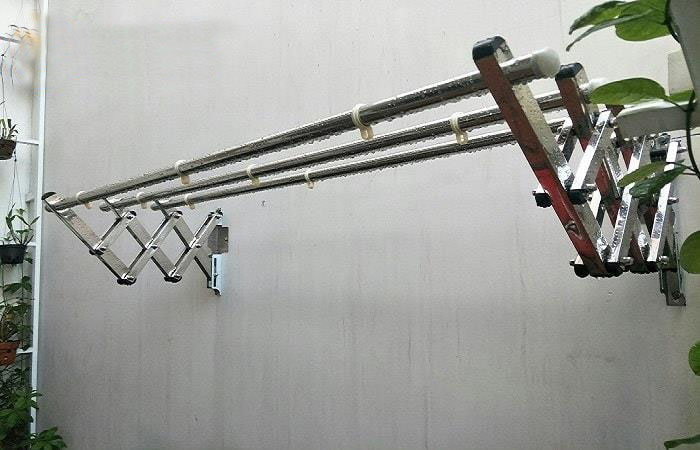 Giàn phơi xếp tường có dễ sử dụng