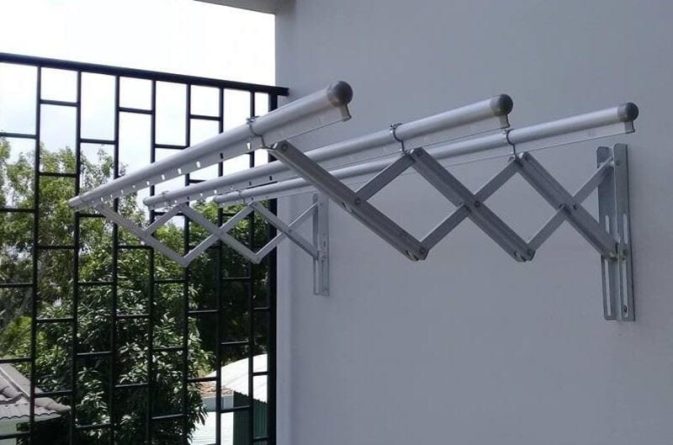 Giàn phơi gắn tường kiểu kéo ngang