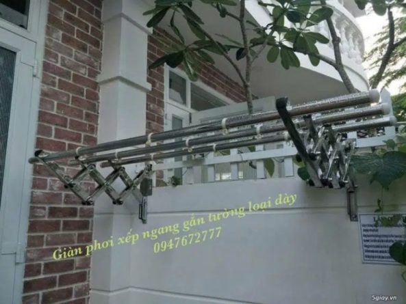 Cách lắp giàn phơi xếp ngang tường