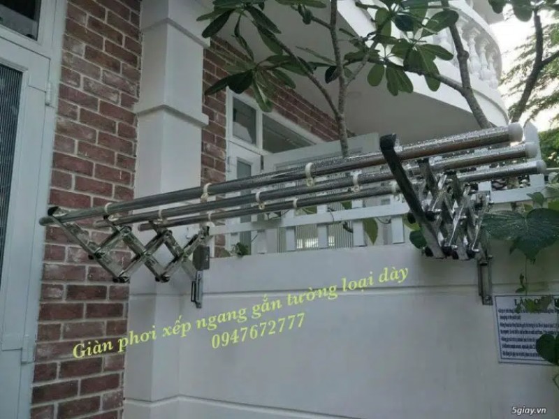 Cách lắp giàn phơi xếp ngang tường