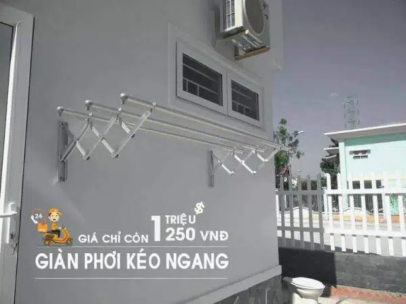 Cách lắp giàn phơi xếp ngang tường