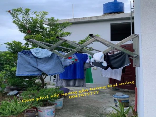giàn phơi xếp ngang gắn tường