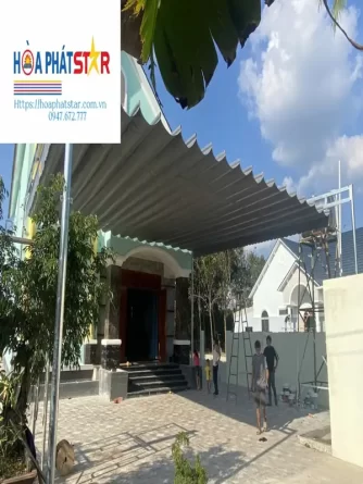 Bạt mái xếp che nhà xe