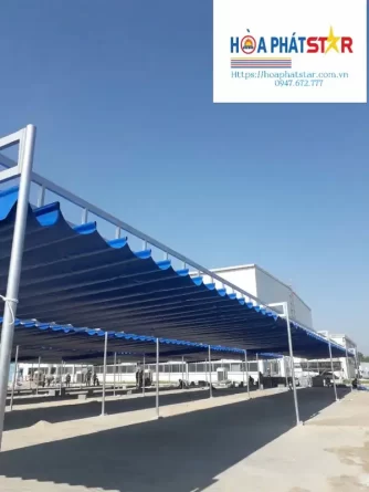 Bạt mái xếp che nhà xe