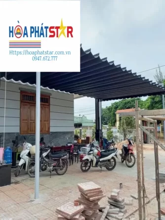 Bạt mái xếp che nhà xe