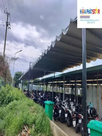 Bạt mái xếp che nhà xe