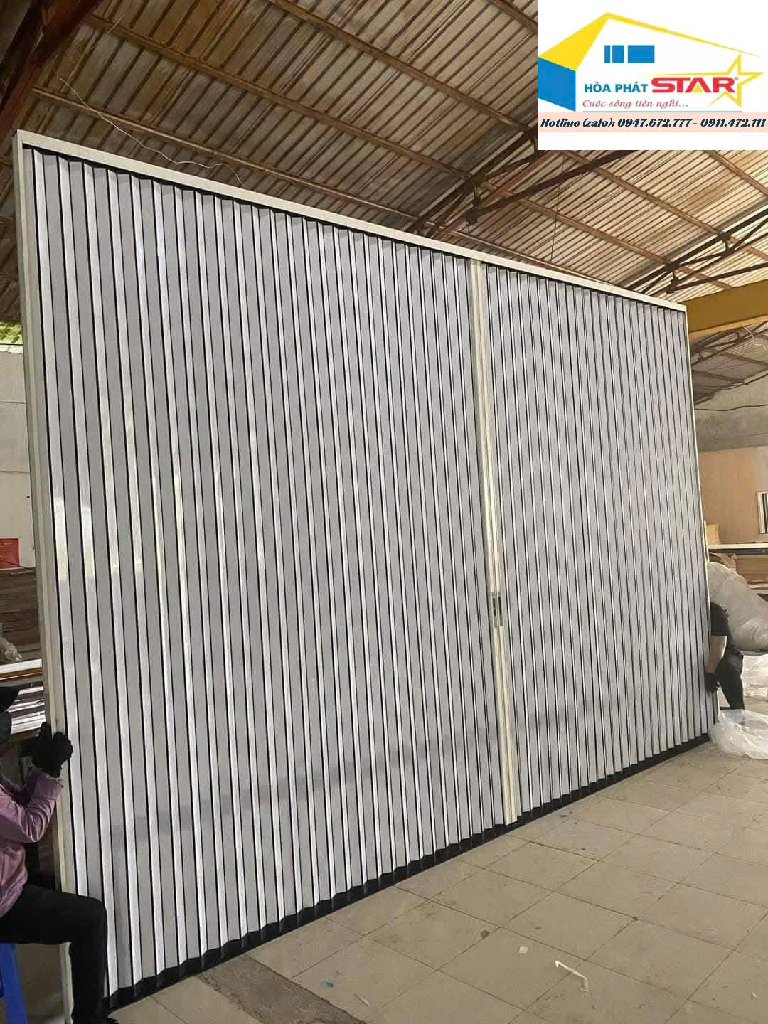 Cửa xếp lá nhựa đục